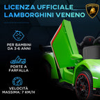 Homcom Electric Machine for Children Lamborghini Veneno 12v with remote control, age 3-6 years, green - Borgè