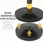 Stainless Steel Path Markers with 1.5 m Black Velvety Rope and Fillable Base, Ø32x96 cm