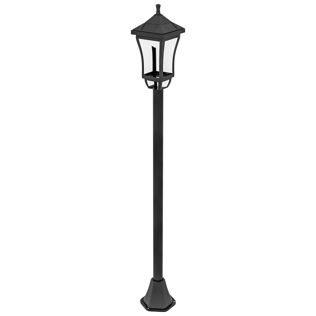 Outsunny Garden Lamp with 6h Autonomy and Ground Anchoring, in ABS and Polycarbonate, 15x15x127 cm, Black - Borgè