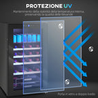 63L Wine Cooler with Adjustable Shelves for 16 Bottles and 25 Cans, 43x45x74 cm, Black