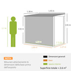 Steel Garden Shed 1.2x1.9 m with Lockable Door and Air Vents, Dark Gray