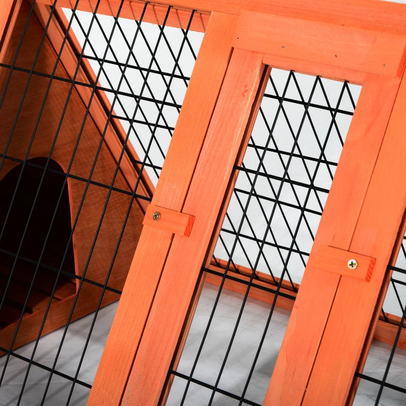 Rabbit and Pet Cage, Fir Wood Rabbit Hutch 118 x 50 x 45 cm - Borge' Group Limited