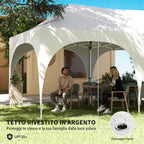 Outsunny 3x6m Folding Garden Gazebo with Removable Walls and Carry Bag, White