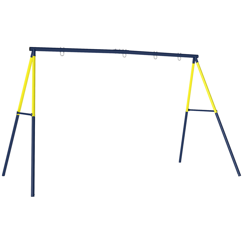 Garden Swing Frame for Children Ages 3-8 Years, Steel, 4 Hooks, 260x160x178 cm, Blue
