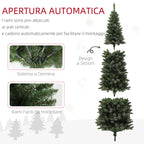 225cm Tall Snow-Covered Christmas Tree with 980 Branches, Pine Cones and Steel Base