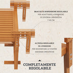 Folding and Adjustable Balcony Railing Table in Wood, Teak Colour - Borgè