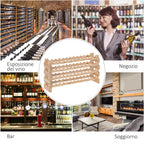 Pine Wood Wine Rack, Wine Cellar with 4 Shelves for 48 Bottles, 114x28x56.5 cm, Wood Color
