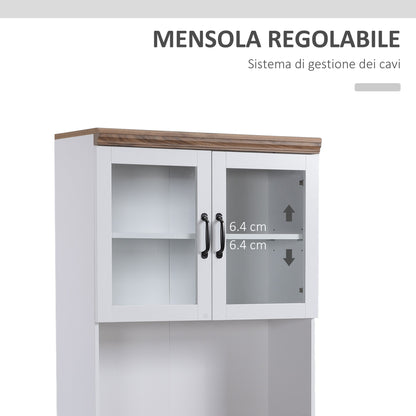 Homcom dispensate MDF kitchen with higher and less than 2 doors and work surface, 72x40x178 cm - Borgè