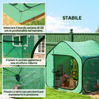 Folding House Greenhouse with Hinged Door, Steel and PE, 150x148x148 cm, Green