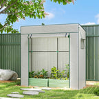 Outsunny Greenhouse for Plants with 2 Side Mesh Windows and Roller Door, in PE and Steel, 196x77x197 cm, White