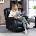 Reclining Relaxing Chair with 8 Massage Points, Heating and Footrest, 87x97x100 cm, Black