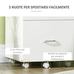 Office Cabinet with 2 Drawers and 5 Wheels, MDF and Chipboard File Cabinet, 43x45x72 cm, White