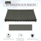 Outsunny 3x1.5m Awning with Crank Arms, Telescopic Metal Structure and Polyester Sunshade