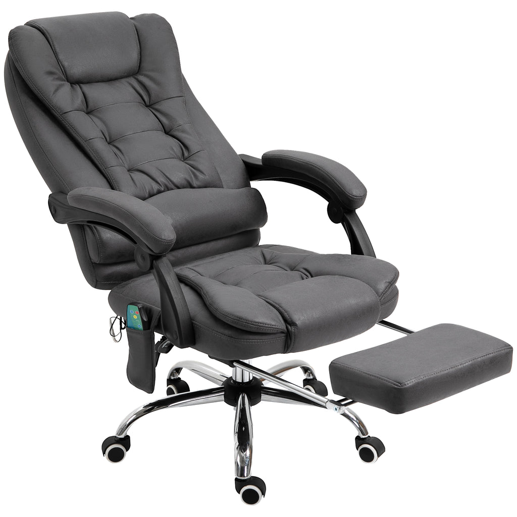 View of the massacle and reclining office armchair with adjustable heating and height, gray - Borgè