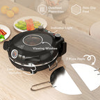1200W Electric Pizza Oven with Transparent Window, Timer and Temperature Control, Black