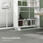 Space-Saving 3-Tier Kitchen and Bathroom Cart with Side Bars and Wheels with Brakes, White