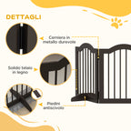 3-Section Folding Wooden Dog Gate, 154.5x29.5x61cm, Coffee