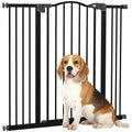 Extendable Dog Gate with 4 Adjustable Screws, Metal and Plastic, 74-100x94 cm, Black