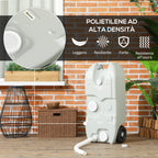 40L Camping Water Tank with Wheels and Adjustable Handle, Hose and Tap Included, Grey