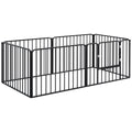 PAWHUT FENCE FOR 6 DOGS with 6 modular and outdoor modular panels, in steel, 164x83x60 cm, black - Borgè