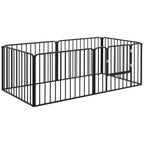 PAWHUT FENCE FOR 6 DOGS with 6 modular and outdoor modular panels, in steel, 164x83x60 cm, black - Borgè