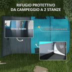 Outsunny Waterproof 5-Person Camping Tent with Night and Day Area, in Polyester, 480x260x200 cm, Gray and Blue - Borgè