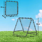Foldable Soccer Rebounder Net with Adjustable Angle and Pegs, Made of PE and Metal, 100x95x90 cm, Black