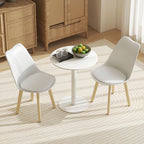 Round Kitchen Table for 2 People with a Modern Design in Steel, Ø60x72 cm, White