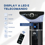 HOMCOM 60W Column Fan with 3 Speeds, 3 Modes and 8h Timer, in ABS, Ø32x106.8 cm, Black - Borgè