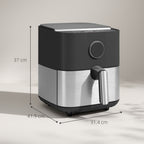 8L Air Fryer, 1700W Air Fryer with 8 Programs and 360° Hot Air Circulation, LED Display, Black