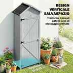 Outsunny Wooden Shed, 77x52.5x178cm, Wardrobe with Folding Workbench