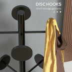HOMCOM Floor Coat Hanger with Umbrella Holder and 8 Metal Disc Hooks Ø34 x 177cm, Black - Borgè