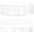 PawHut 8-Panel Modular Dog Playpen with Automatic Closure, Made of Steel and ABS, 61x3x75 cm, White