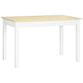 4-6 Seater Dining Table Modern Design for Kitchen and Living Room, 119x70x75cm, White and Wood