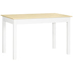 4-6 Seater Dining Table Modern Design for Kitchen and Living Room, 119x70x75cm, White and Wood