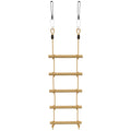 5-Rung Ladder for Children Ages 3-8 Years, with Buckles and Straps, Made of Wood and PE, Wood Color