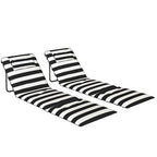 Outsunny Set of 2 Beach Chairs with Padded Headrest, Metal and Oxford Fabric, 146x50x2 cm, Grey and White