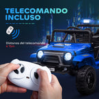 12V Electric Off-Road Ride-On Toy Car for Kids with Dual Motors, Ages 3-6 Years, Remote Control and Lights, Blue
