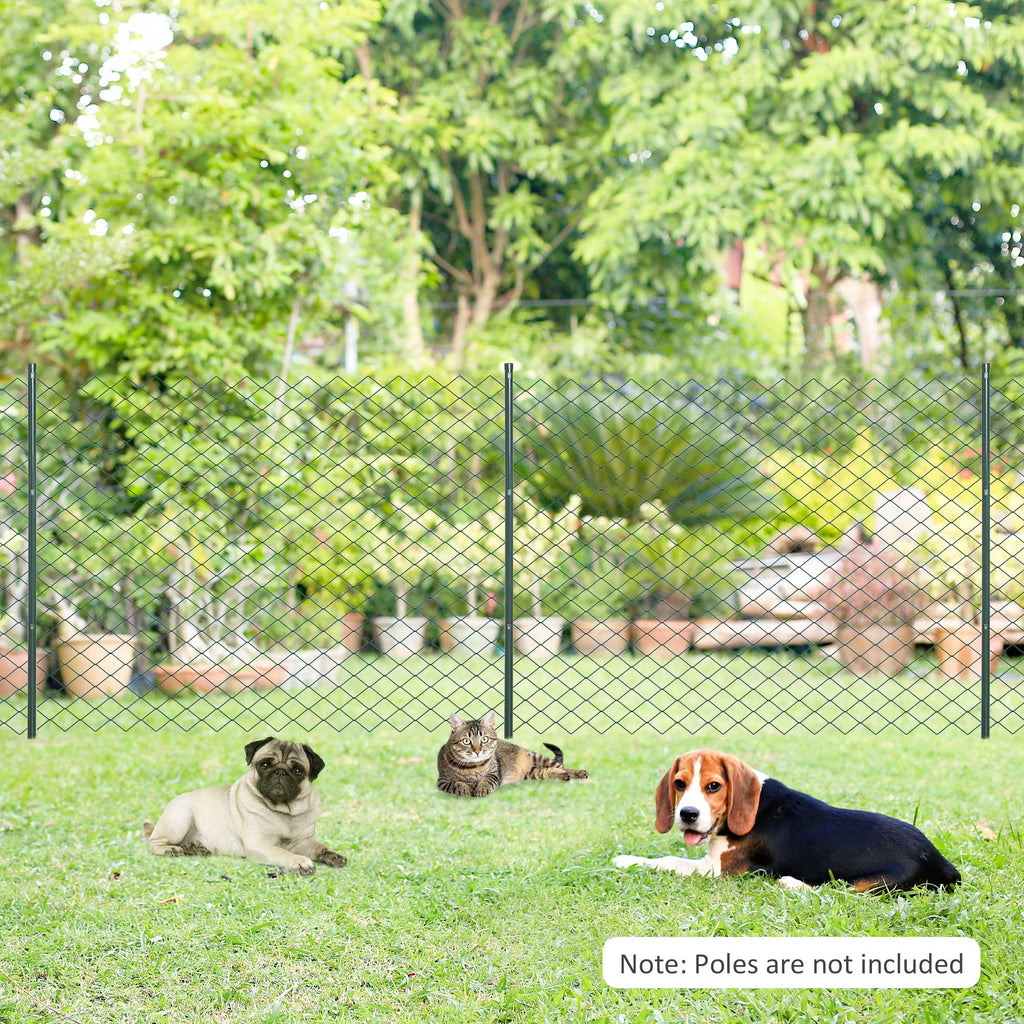 Steel and PVC Outdoor Fencing, 25m Roll, 1.7m Height, Green