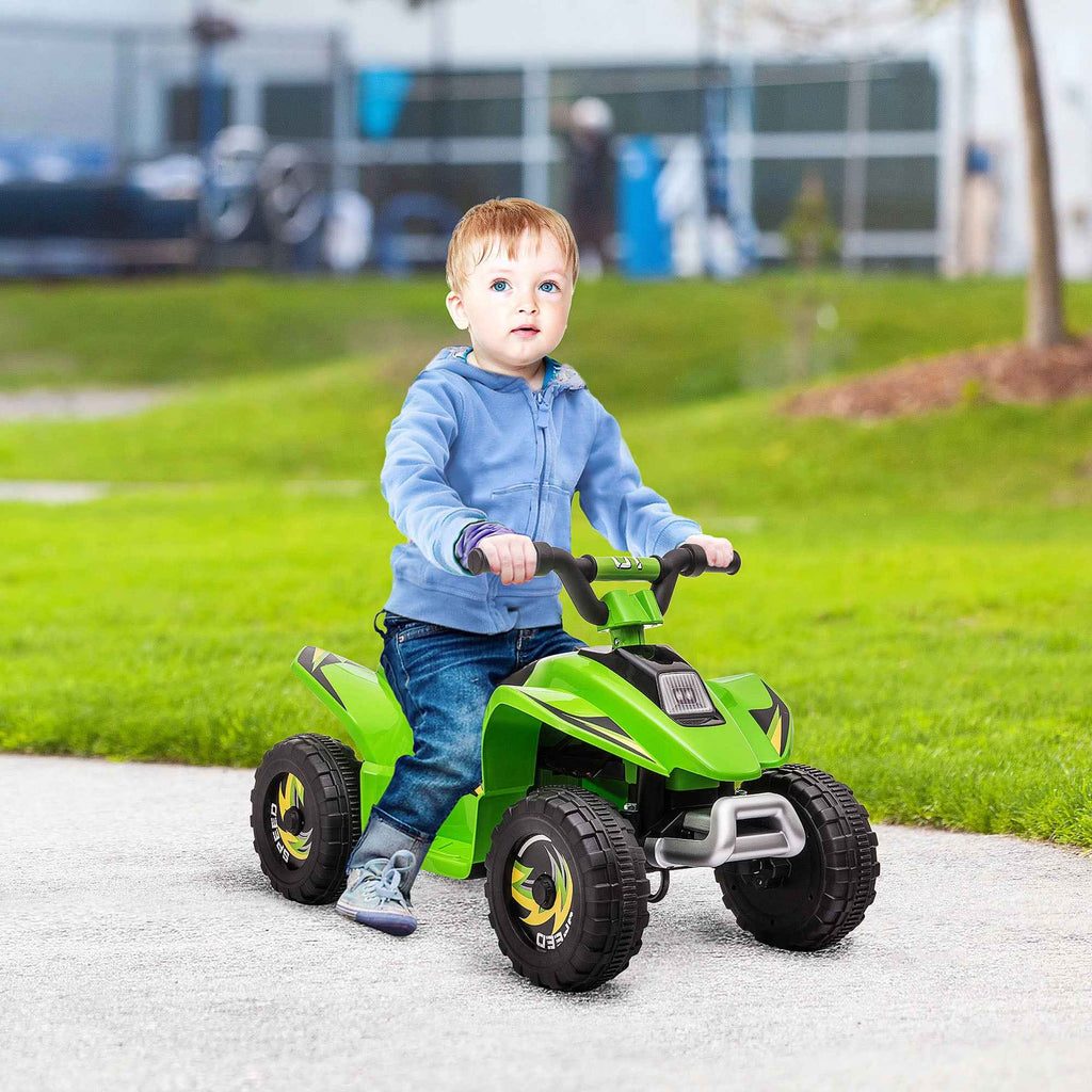 Electric Quad Bike for Kids with 6V Rechargeable Battery and Forward and Reverse Gear, 72x40x45.5 cm, Green