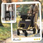 Folding Dog Stroller for Medium Dogs with Zippered Entrances and Mesh Windows, 112x65x100 cm - Borge' Group Limited
