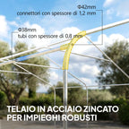 Outsunny Carport 5x6m, Portable Garage, Galvanized Steel Frame for Cars/Trucks, Cream