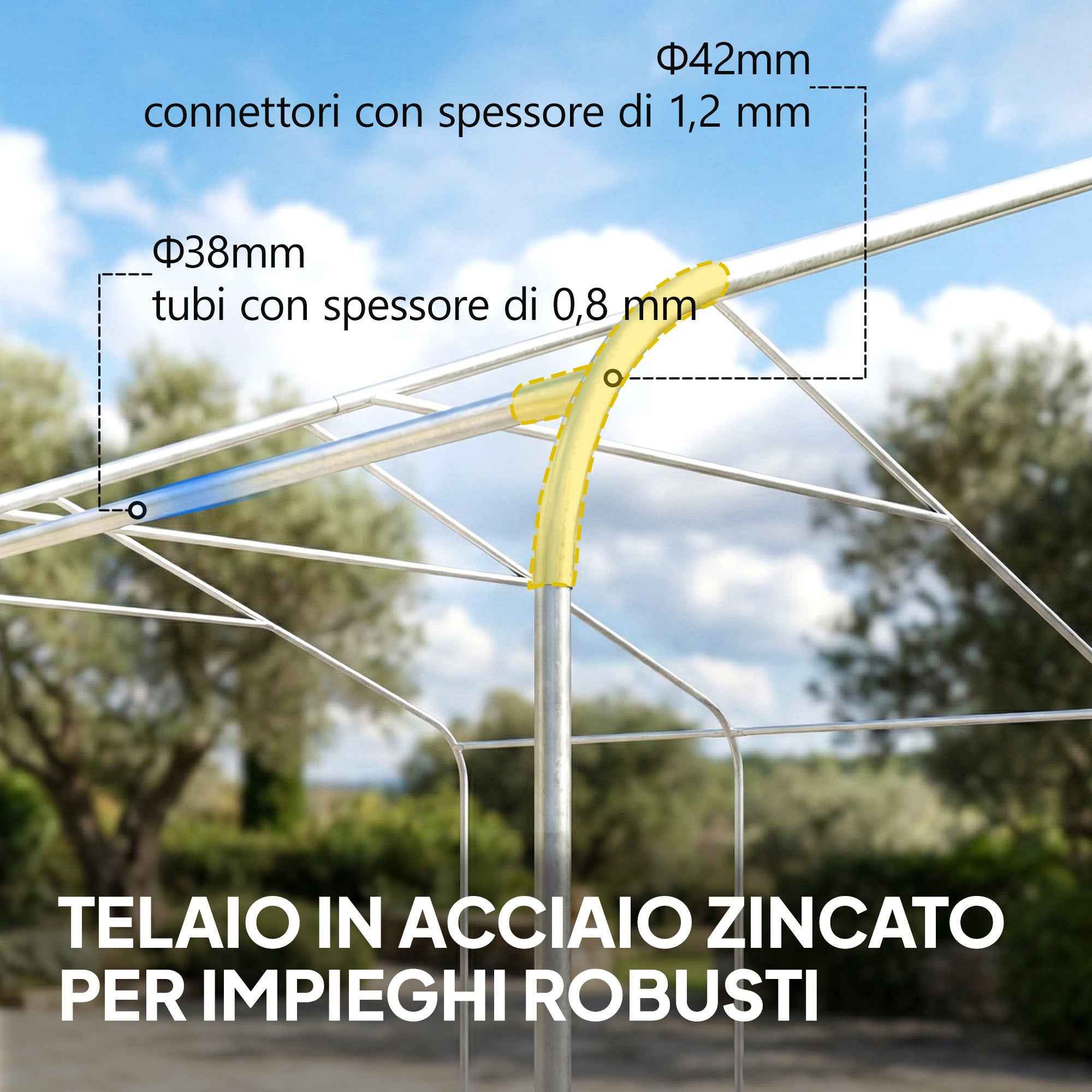 Outsunny Carport 5x6m, Portable Garage, Galvanized Steel Frame for Cars/Trucks, Cream