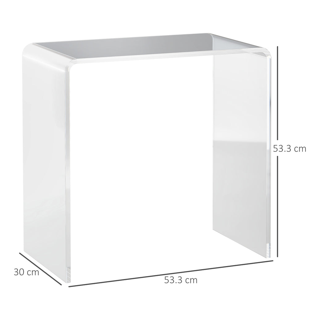 Homcom Living room coffee table in UC with smooth edges and rounded corners, 53.5x30.5x53.5 cm, transparent - Borgè