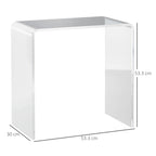 Homcom Living room coffee table in UC with smooth edges and rounded corners, 53.5x30.5x53.5 cm, transparent - Borgè