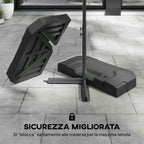 Outsunny Set of 2 HDPE Cantilever Umbrella Base Weights, Fillable up to 105 kg, 101 x 101 x 12 cm, Black