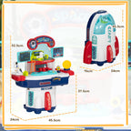 21-Piece Space-Themed Toy Workbench with Sounds and Lights, PP and GPPS, 45.5x24x52.5 cm