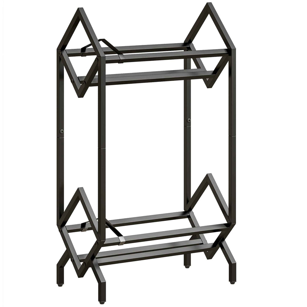 HOMCOM 50 CD Holder, 2-Tier Metal Vinyl Record Rack for DVDs, Books, Albums, Black