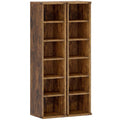 HOMCOM Set of 2 CD Racks with Adjustable Shelves for 204 CDs, Wooden, 21x22.5x88.5 cm, Rustic Brown