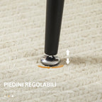 4-Seater Kitchen Table in MDF and Steel, 140x80x76cm, Wood and Black Color